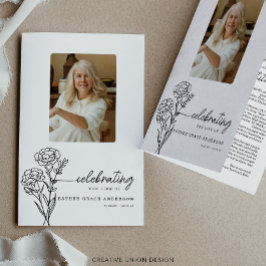 Januari Geboortemaand Bloemenbegrafenisprogramma Flyer