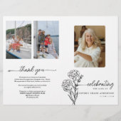 Januari Geboortemaand Bloemenbegrafenisprogramma Flyer (Voorkant)