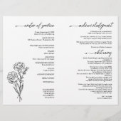 Januari Geboortemaand Bloemenbegrafenisprogramma Flyer (Achterkant)