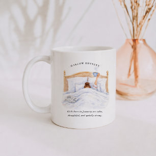 Januari Geboortemaand Meisje Monogram Koffiemok