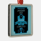 Januari gewichtsverlies gefeliciteerd metalen ornament (Rechts)