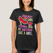 Januari Girl Birth Month Heels Stepping Birthday L T-shirt (Voorkant)