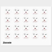 Januari Girl Eyes Cute Red Lips Wink Birthday Ronde Sticker (Vel)