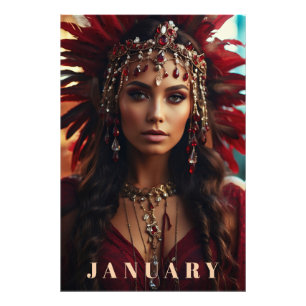 *~* JANUARI Hoofdadres GARNET AP53 Boho Fotoprint Foto Afdruk