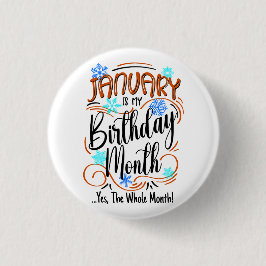 Januari is mijn Verjaardagmaand. Ja, de hele maand Ronde Button 3,2 Cm