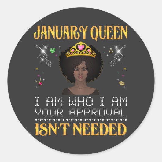 januari koningin ik ben je applaus niet nodig ronde sticker (Voorkant)