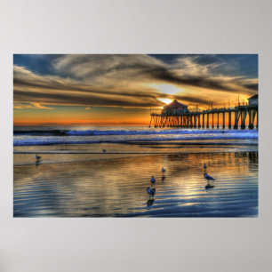 Januari Low Tide Sunset Poster