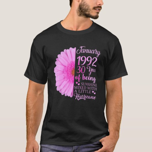 Januari meisje 1992 T 30 jaar oud 30e verjaardag G T-shirt (Voorkant)