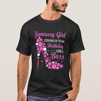 Januari meisje steekt mijn verjaardag in als een b t-shirt