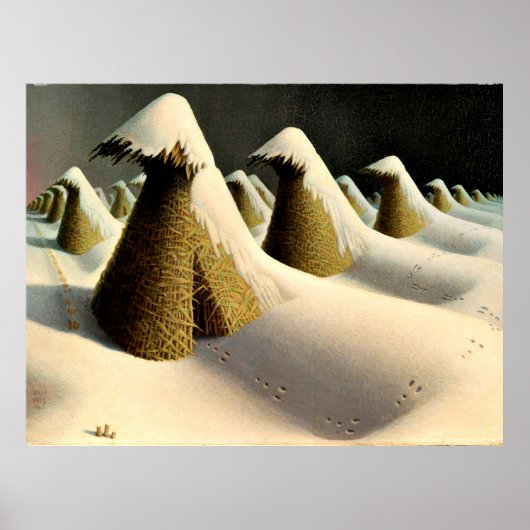Januari, mooie kunst van Grant Wood Poster (Voorkant)