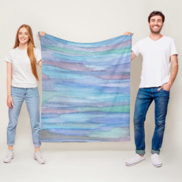 Januari Morning Blue Abstract Fleece Deken