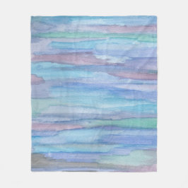 Januari Morning Blue Abstract Fleece Deken