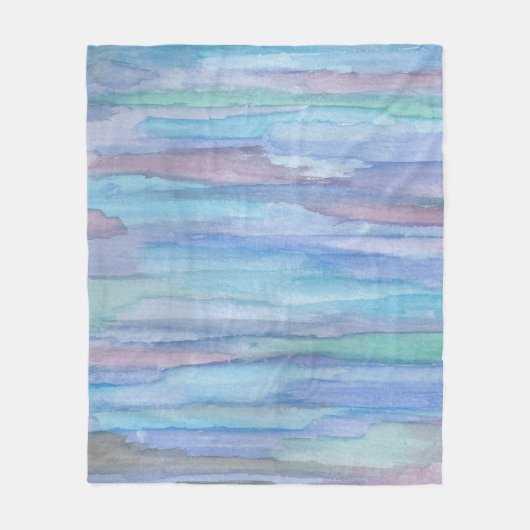 Januari Morning Blue Abstract Fleece Deken (Voorkant)