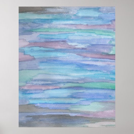 Januari Morning Blue Abstract Poster (Voorkant)