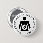 Januari Nationale Maand van de Preventie van de De Ronde Button 5,7 Cm (Voorkant /achterkant)