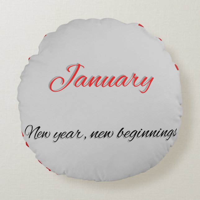 Januari Ronde Kussen (Voorkant)