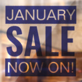 Januari Sale Blauw Raamsticker (Vel 2)
