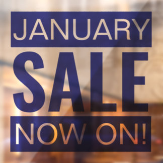 Januari Sale Blauw Raamsticker