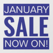 Januari Sale Blauw Raamsticker (Vel)