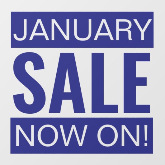 Januari Sale Blauw Raamsticker (Vel)