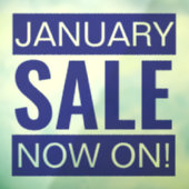 Januari Sale Blauw Raamsticker (Vel 3)