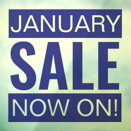 Januari Sale Blauw Raamsticker (Vel 3)