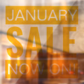 Januari Sale Geel Raamsticker (Vel 2)