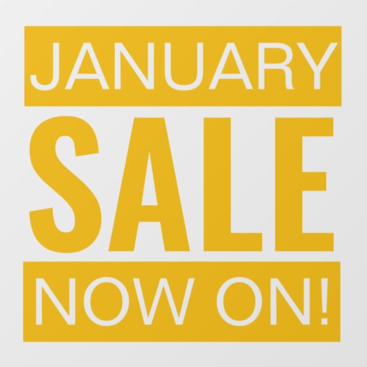 Januari Sale Geel Raamsticker (Vel)