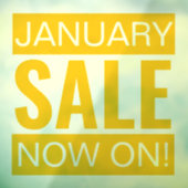 Januari Sale Geel Raamsticker (Vel 3)