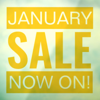Januari Sale Geel Raamsticker