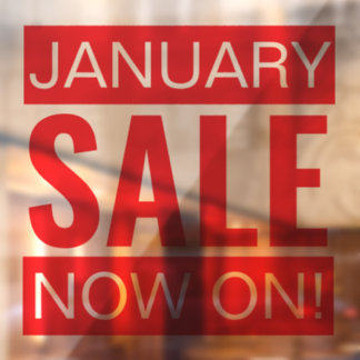 Januari Sale Rood Raamsticker