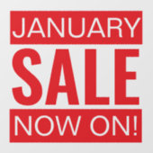 Januari Sale Rood Raamsticker (Vel)
