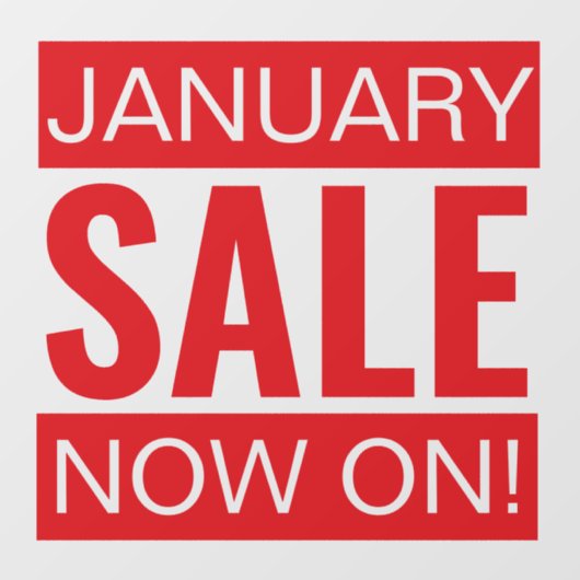 Januari Sale Rood Raamsticker (Vel)
