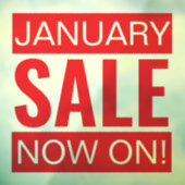 Januari Sale Rood Raamsticker (Vel 3)