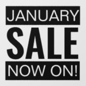 Januari Sale Zwart Raamsticker (Vel)