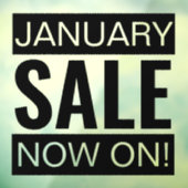 Januari Sale Zwart Raamsticker (Vel 3)