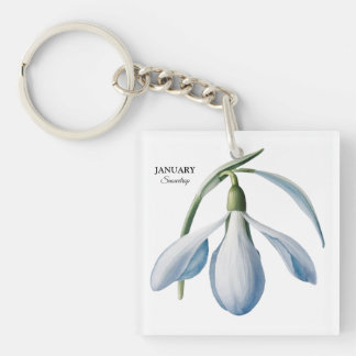 Januari Sneeuwdruppel Bloom - Gepersonaliseerd cad Sleutelhanger