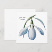 Januari Sneeuwklokje Bloei - Gepersonaliseerd Cade Aankondiging (Voorkant / Achterkant)