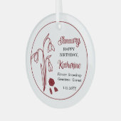 Januari Sneeuwklokje Bloemen Verjaardag Keepsake Glas Ornament (Voorkant links)