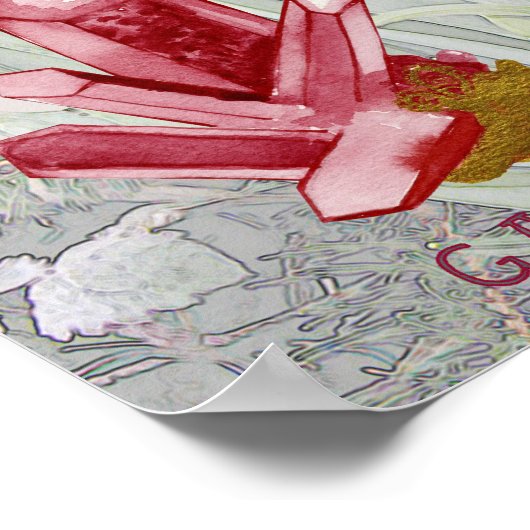 Januari Snowdrops en Garnet Birthday Poster (Hoek)