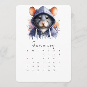 Januari Stand-alone Kalender Mouse Splash Art Menu