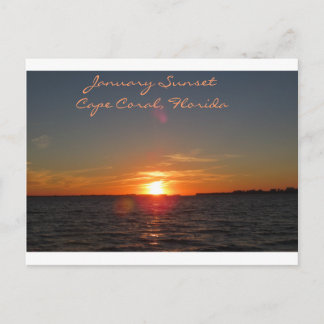Januari Sunset, Cape Coral, Florida Briefkaart