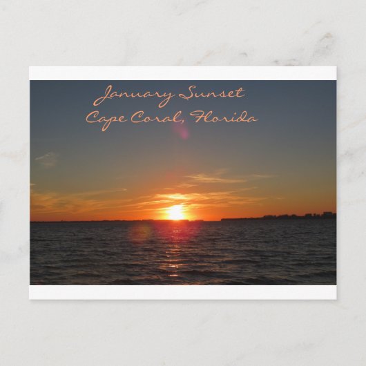 Januari Sunset, Cape Coral, Florida Briefkaart (Voorkant)