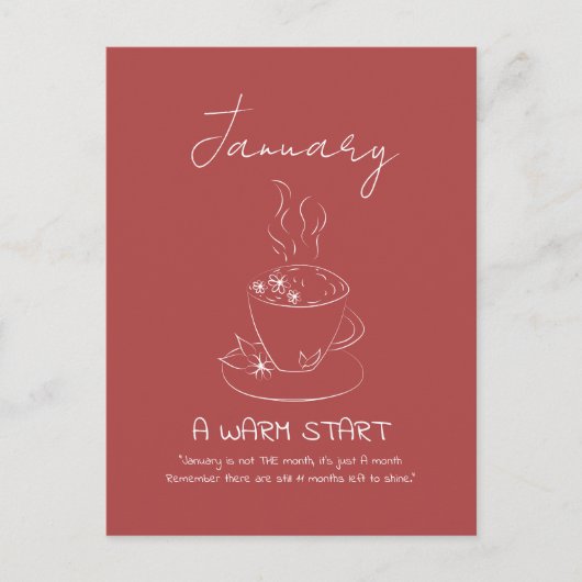  januari Teacup Doodle Positiviteit Briefkaart (Voorkant)