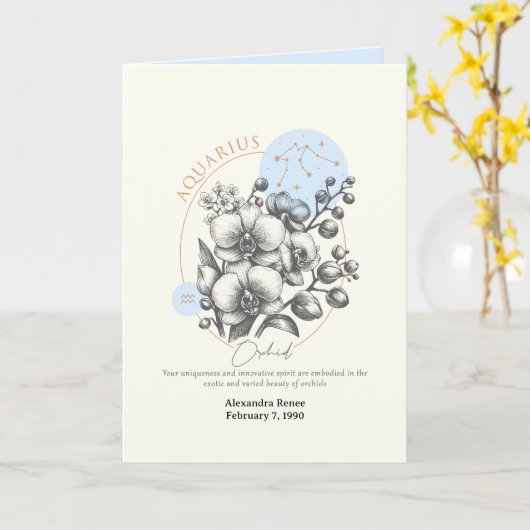 Januari tot februari Geboorte Bloem Aangepaste Ver Kaart (Gele Bloem)