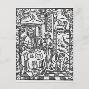 Januari, uit de 'Almanach des Bergers', 1491 Briefkaart