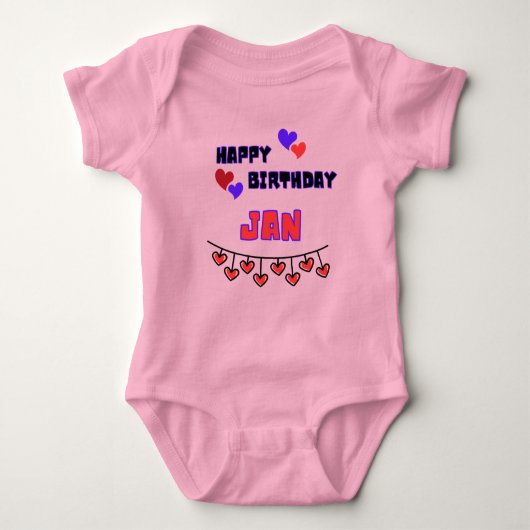 Januari Verjaardag Baby Bodysuit (Voorkant)