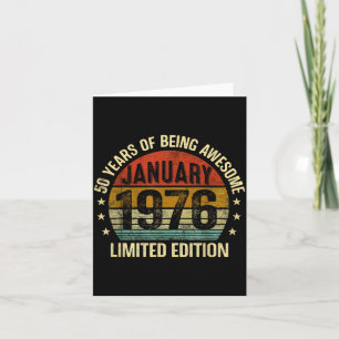 Januari Verjaardag Est 1976 Limited Editie Vintage Kaart