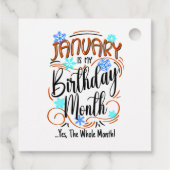 Januari Verjaardag Maand, Hele Maand, Dag Feest Bedankjes Labels (Achterkant)