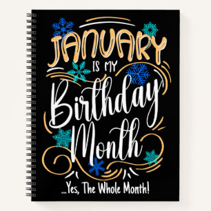 Januari Verjaardag Maand, Hele Maand, Dag Feest Notitieboek